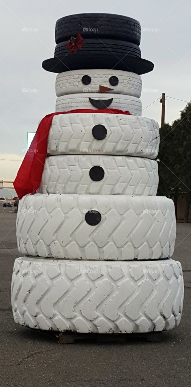 Tire Snowman