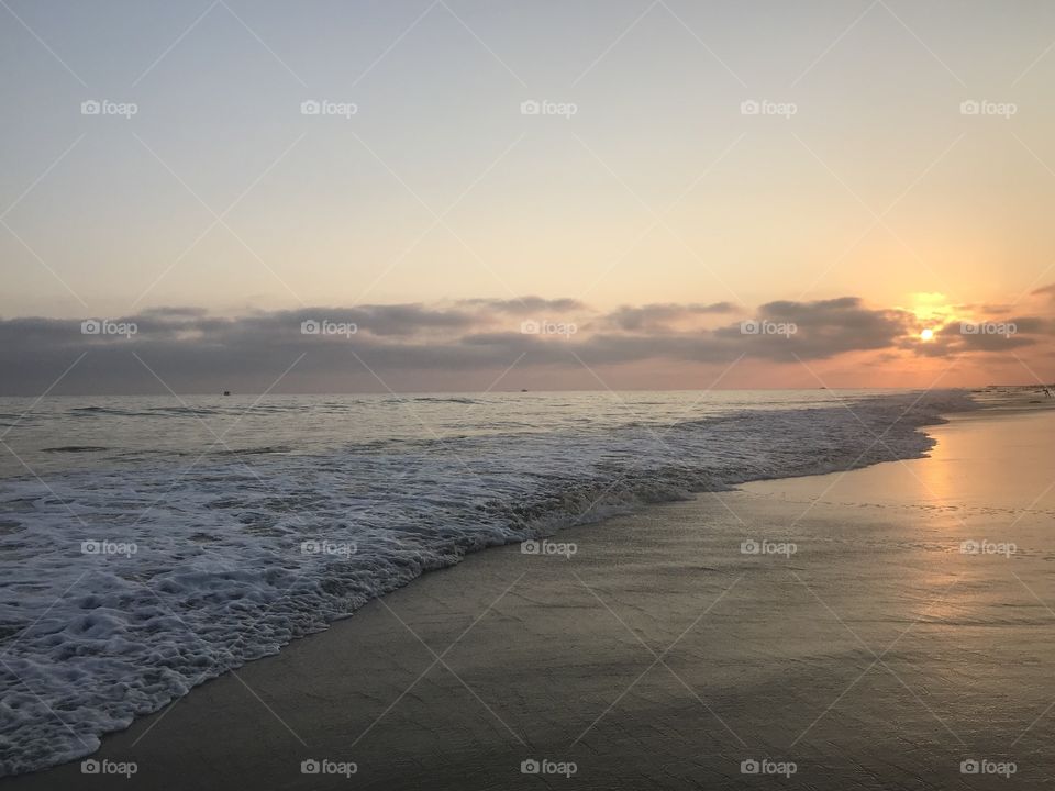 Ocean at sunset landscape