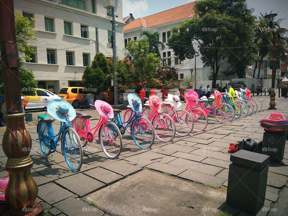 this bike for tourist who want to go around the museum colorful bike