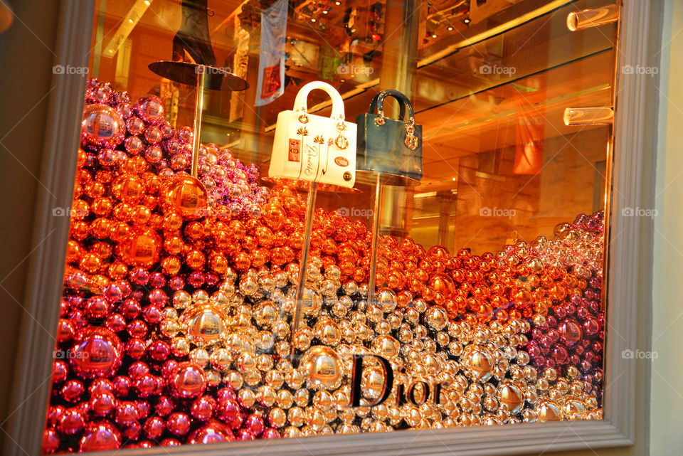 handbag display. Christian Dior