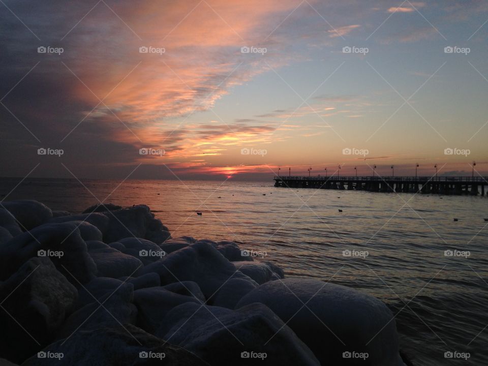 Sunset, Dawn, Water, Beach, Evening