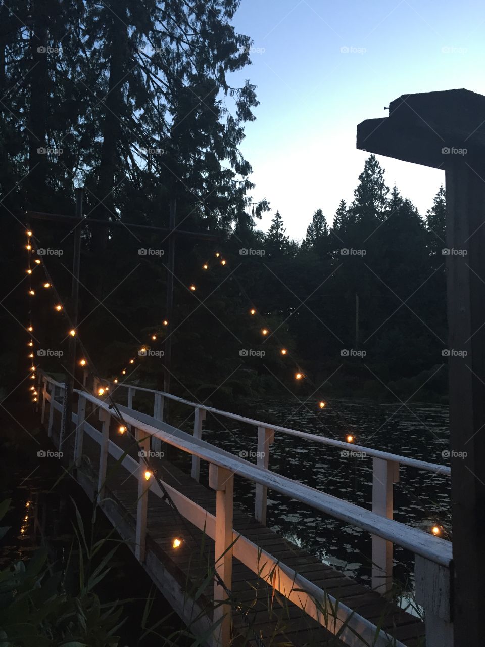 Another angle of the lit bridge in Langley, B.C..