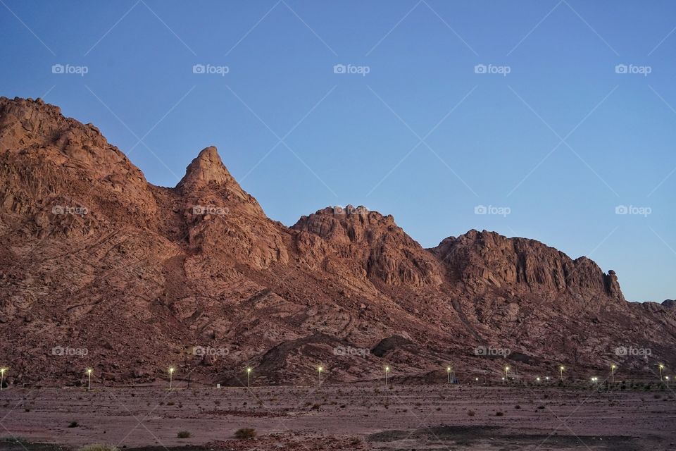 a spot in the Sinai mountain of Egypt in the evening