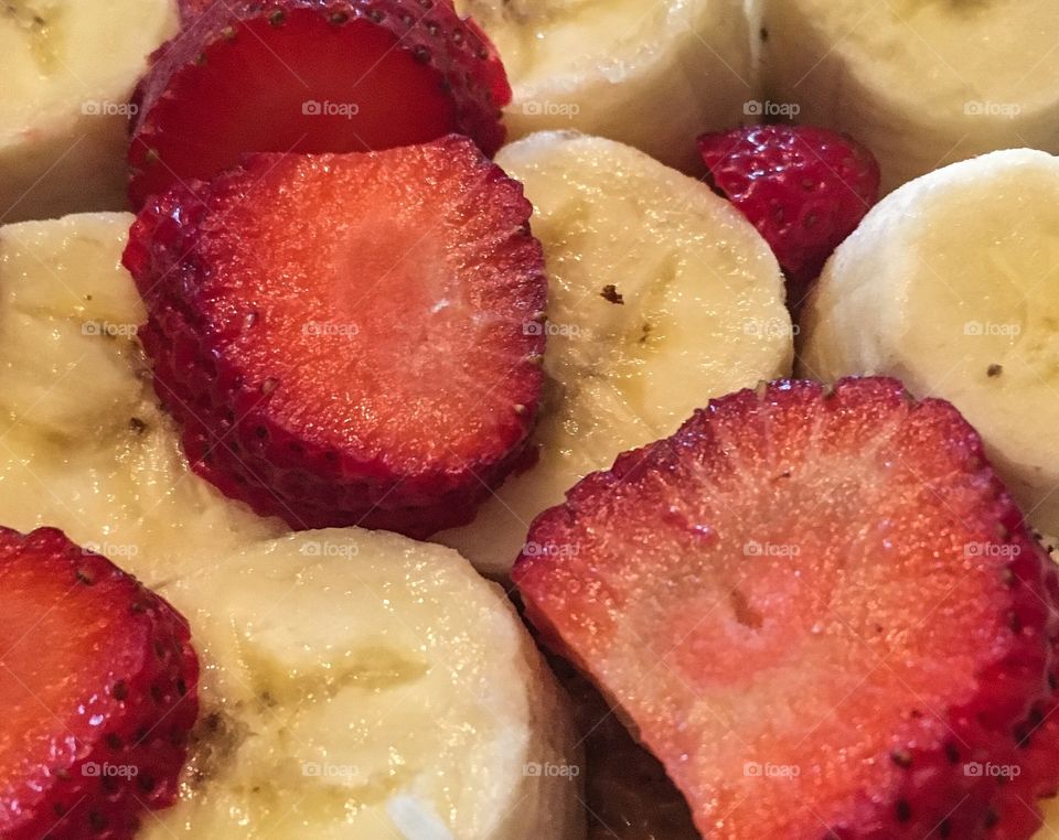 Strawberries and bananas - it’s what’s for breakfast.  Fresh fruit is the best, and good for you, too! 