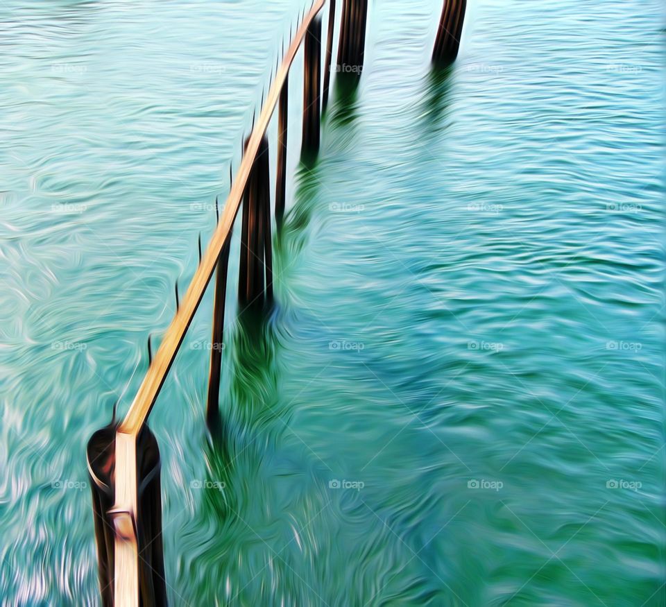 digital painting of a abandoned waterfront pier