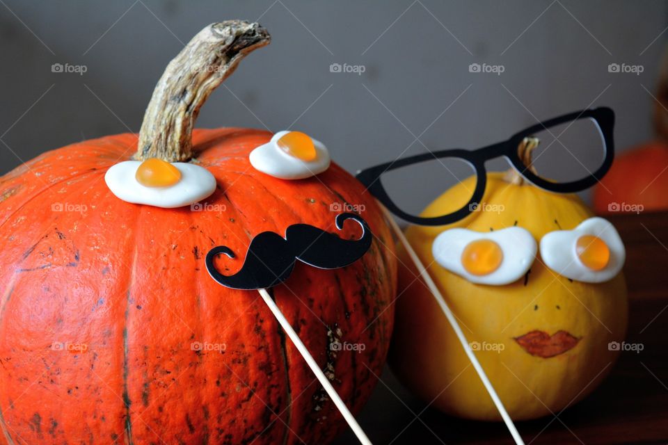 pumpkin vegetables faces autumn sign