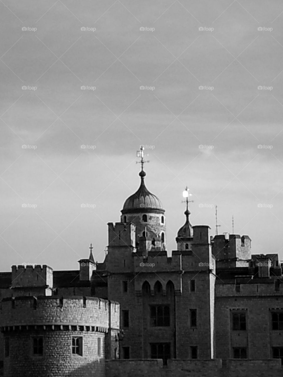 Tower of London in black and white