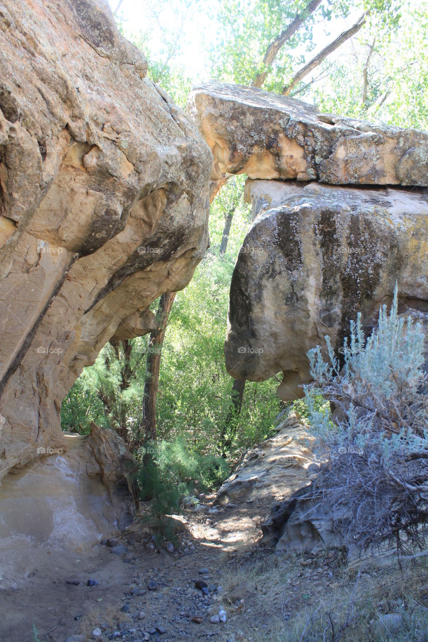 Rock formations on hiking trail