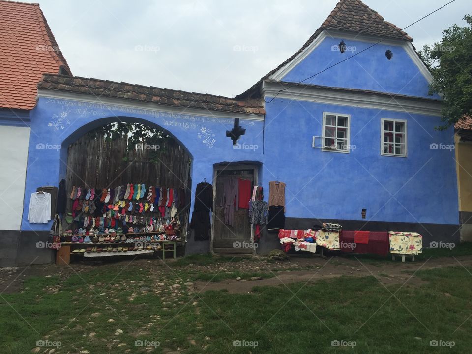 Open air traditional store, Viscri, Romania 