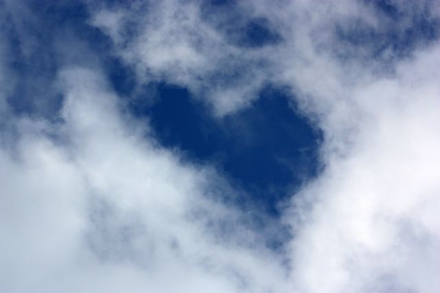 Heart in clouds