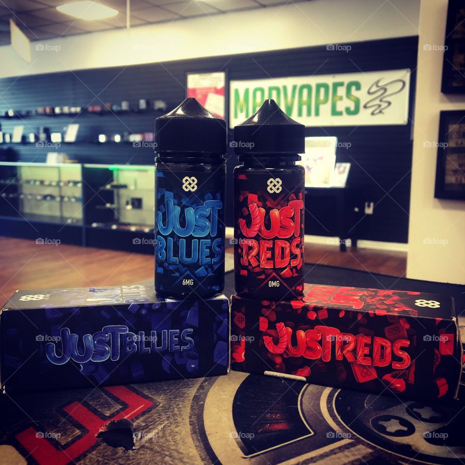 Alt Zero line of Vape juice, just blues and just reds.