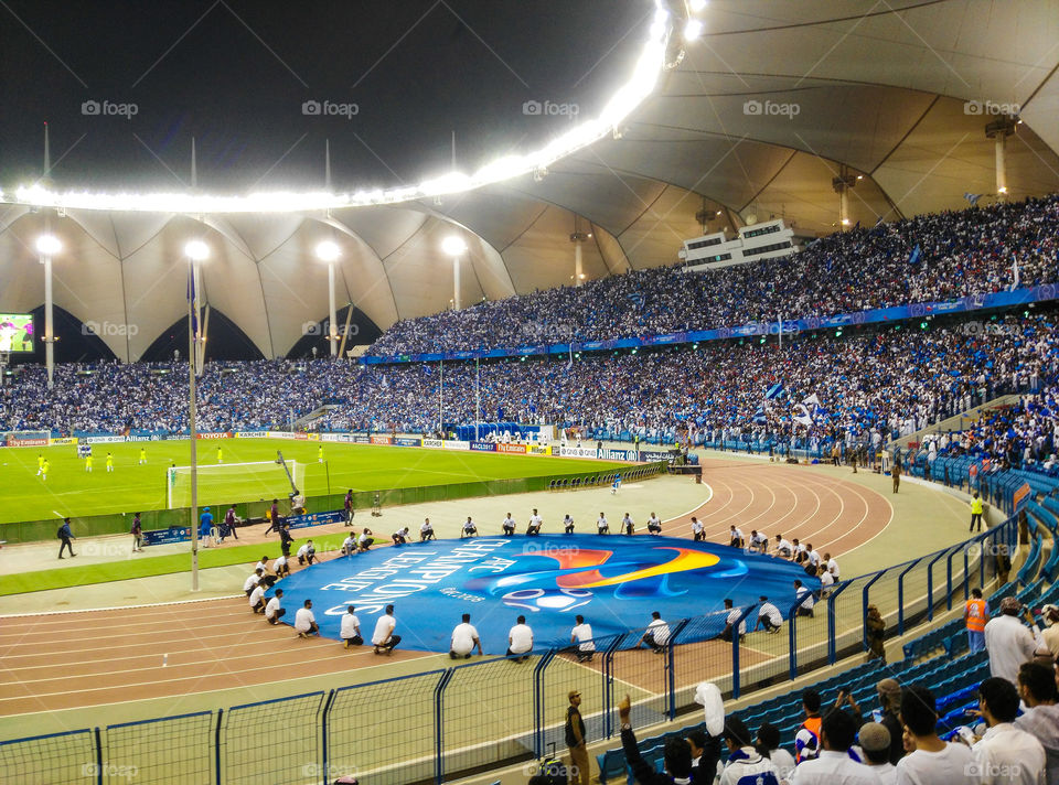 The opening ceremony of the 2017 AFC Champions League final in Riyadh, Al Hilal vs Urawa Red Diamonds