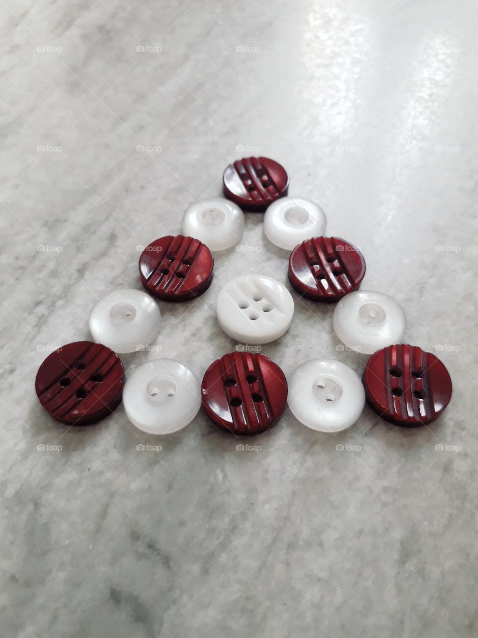 Button design on the floor, Buttoned Triangle Design on the Floor