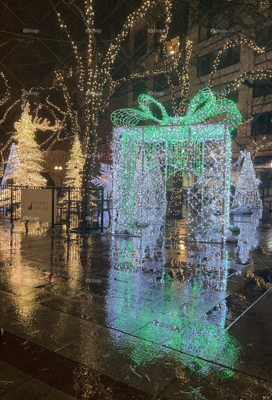 Christmas lights downtown