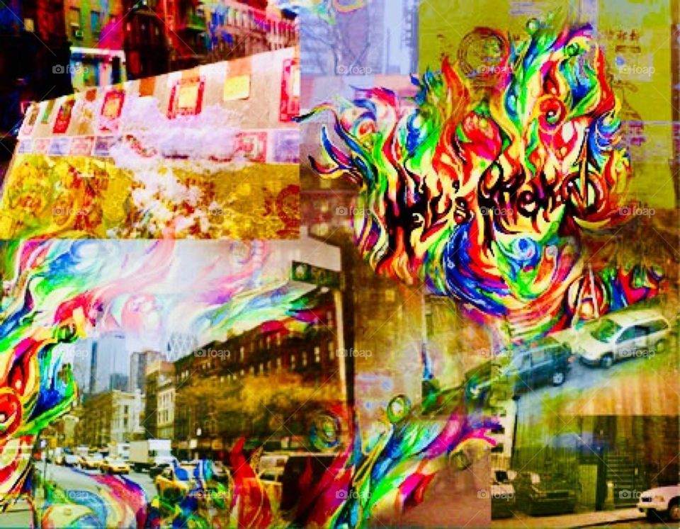 Our graduation project at „Parsons“ was a „identity campaign“. Mine was „Hell’s Kitchen“ where I lived in NYC. I designed „hk“ cigarettes & matches, a T-shirt w flames and a book of which this is one half of two „inside spreads“. Hypnotic Productions