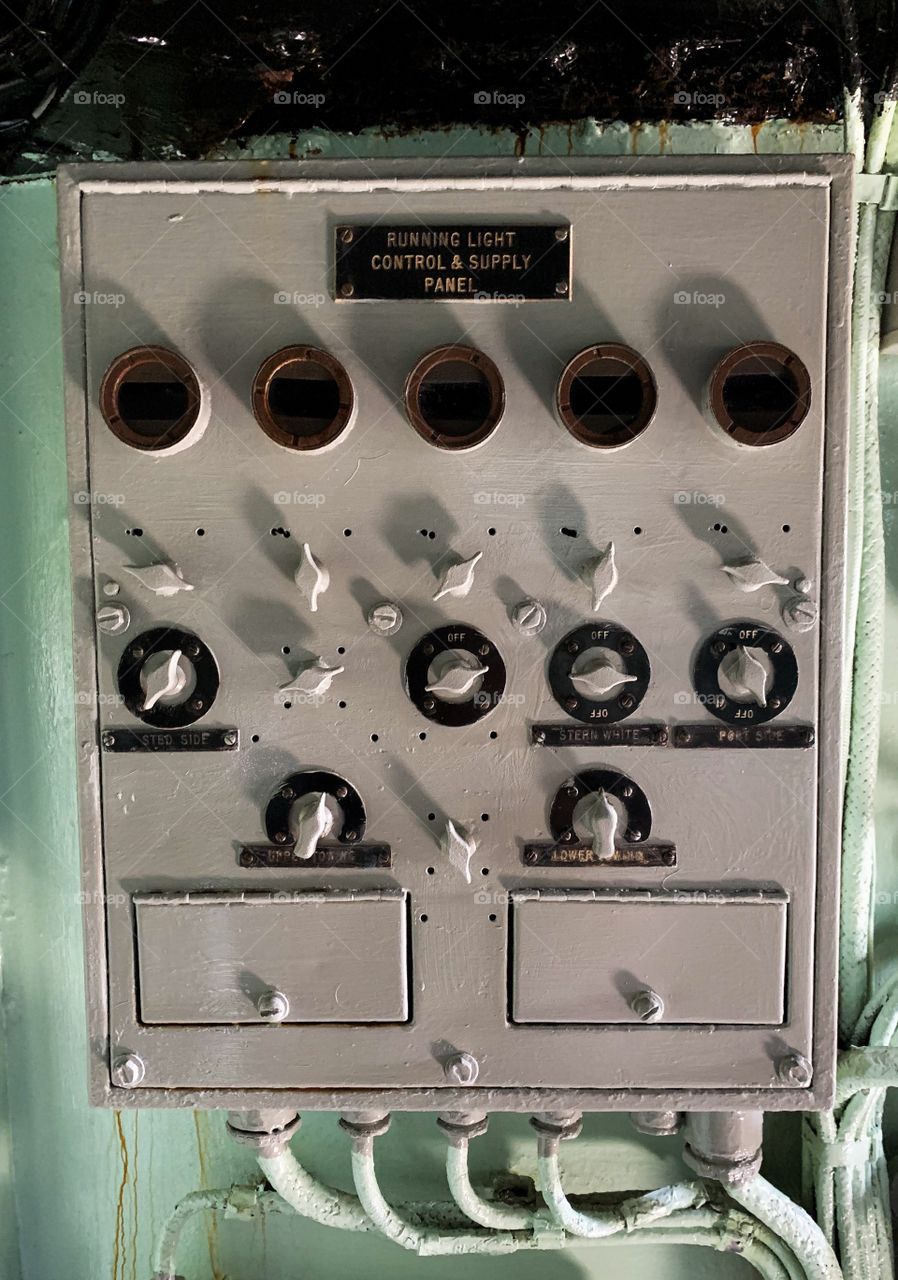 Control panel on battle ship