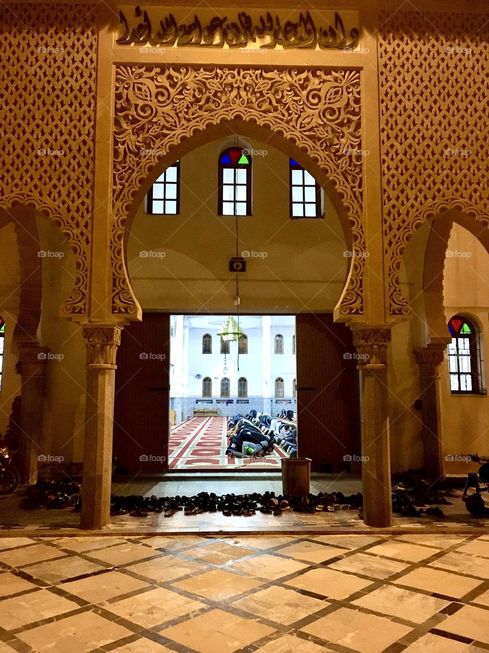 Inside the mosque 