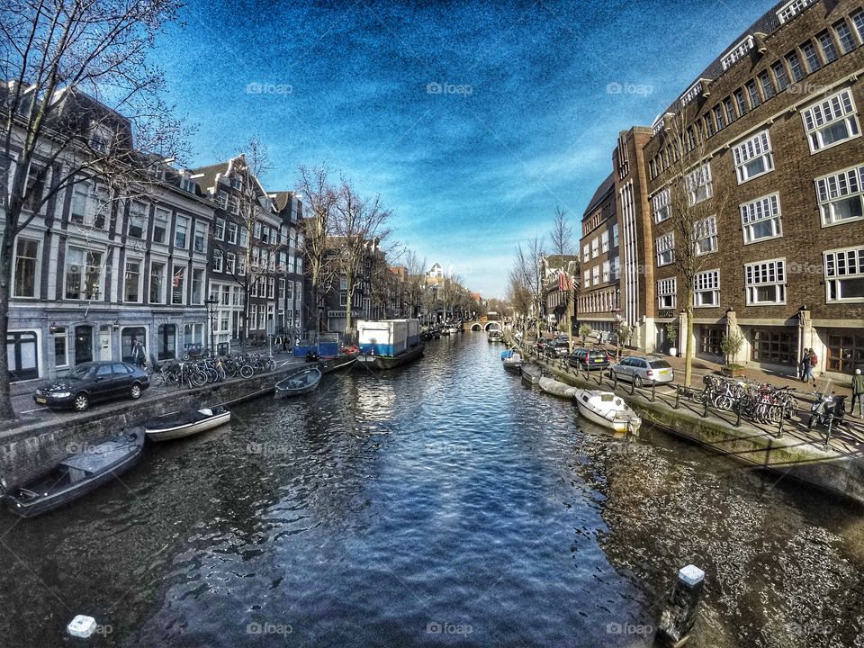 One of many canals in Amsterdam 