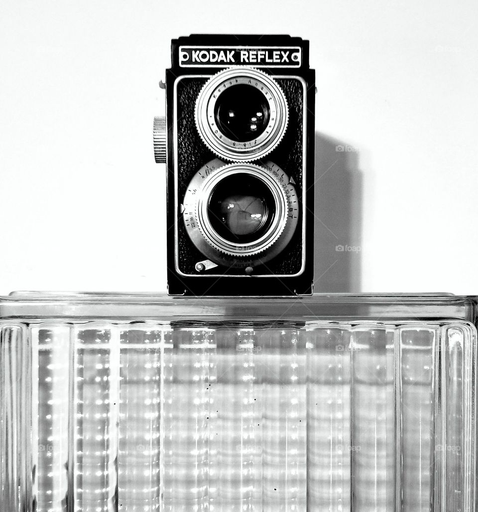 Old Kodak  Relex from 1940's on glass block