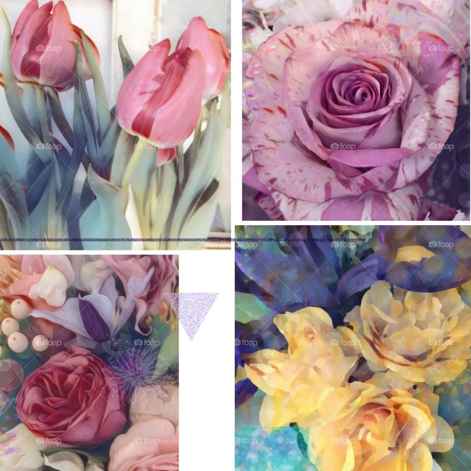 Floral Collage Still Life