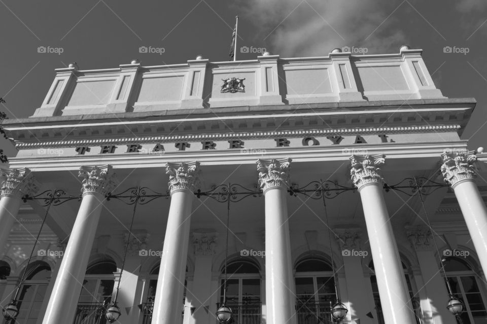 black and white architecture. Theatre in England