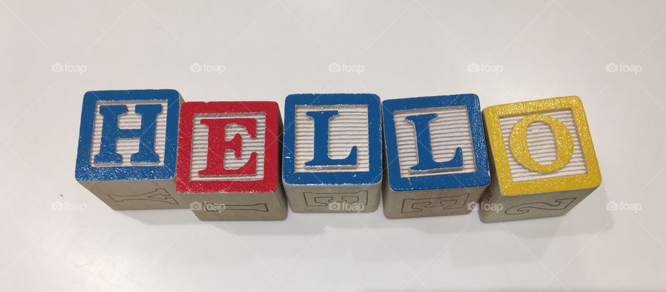 Hello kids colorful letter blocks 
