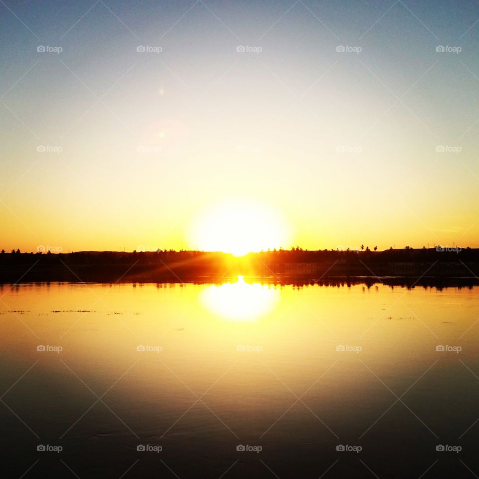 Sunset, Dawn, Sun, Reflection, Lake