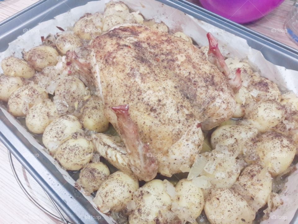 Food eat stay home indoor view bio fresh yummy healthy Red vegetables meat day table part served