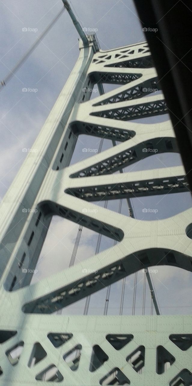 Towering Suspense. Penn's Landing bridge between Philly and NJ.