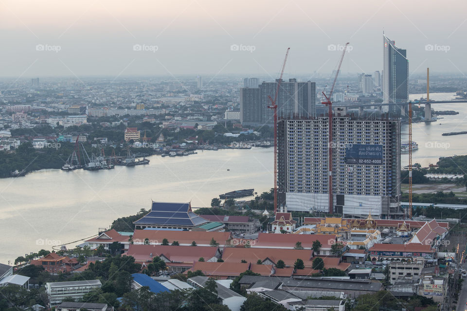 Chao phraya river in Bangkok Thailand 