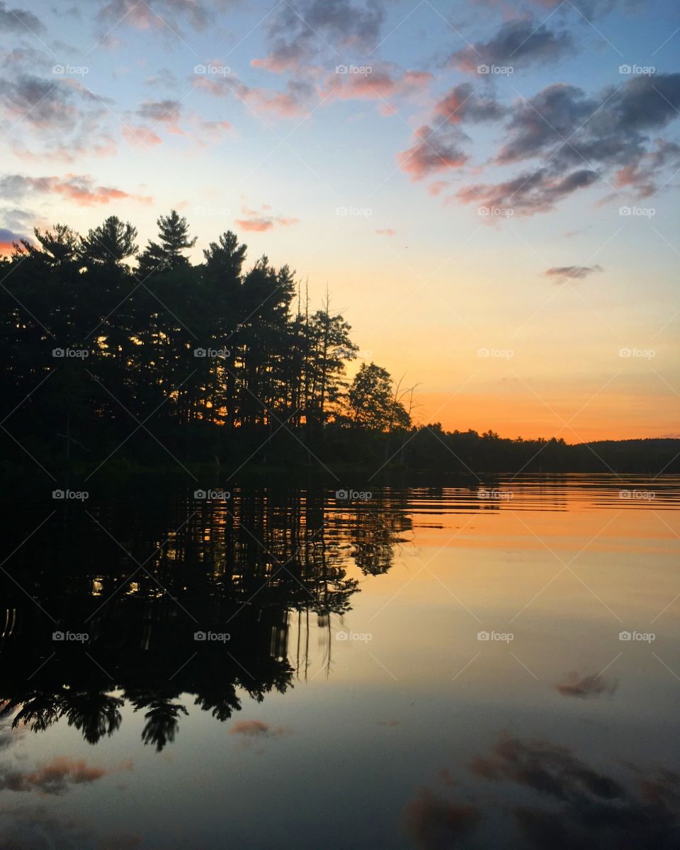 Sunset on lake