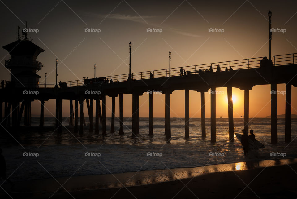 Sunset at Huntington Beach 