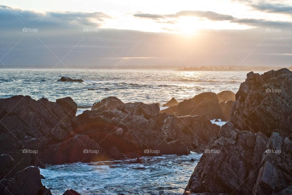 Rocky Ocean Shoreline at Kennebunkport Maine 