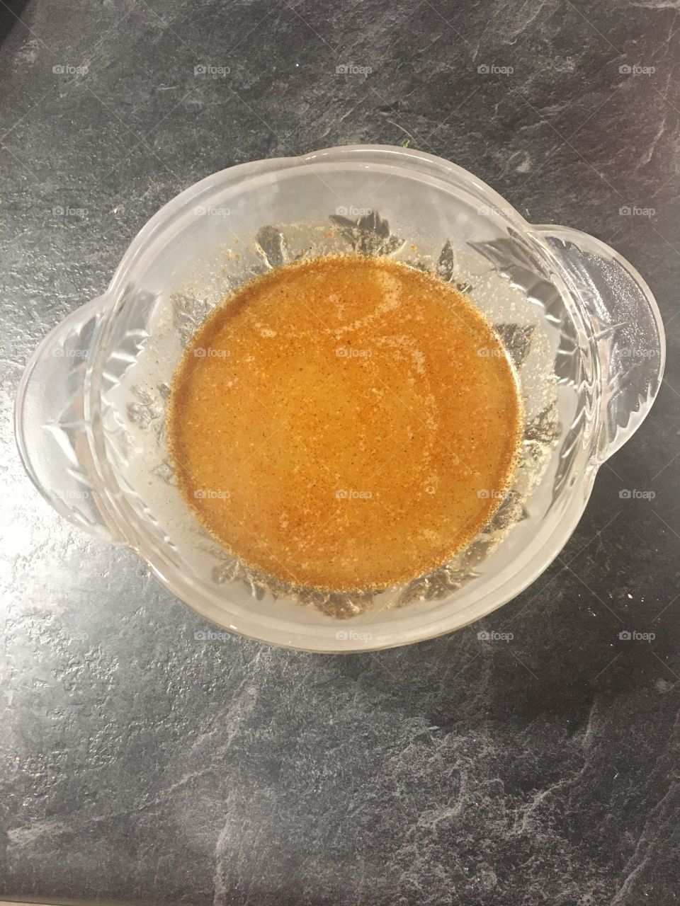 Red lentil soup with warm spices 