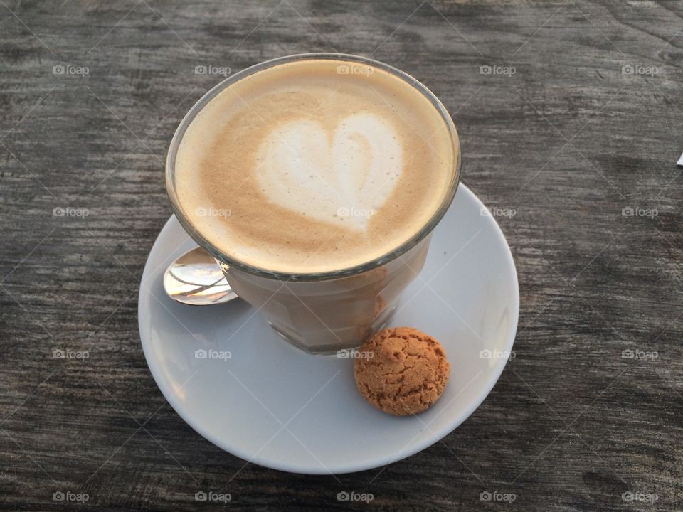 Cup of coffee with a heart