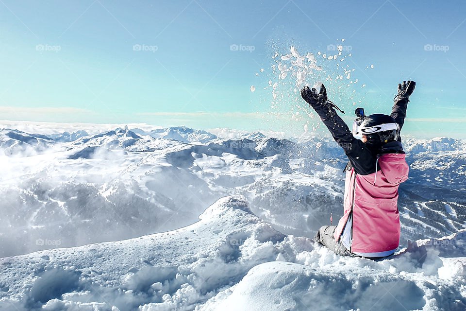 Throwing snow like a kid