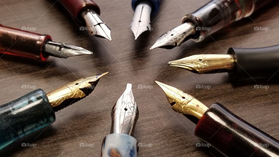 Collection of calligraphy fountain pens nibs