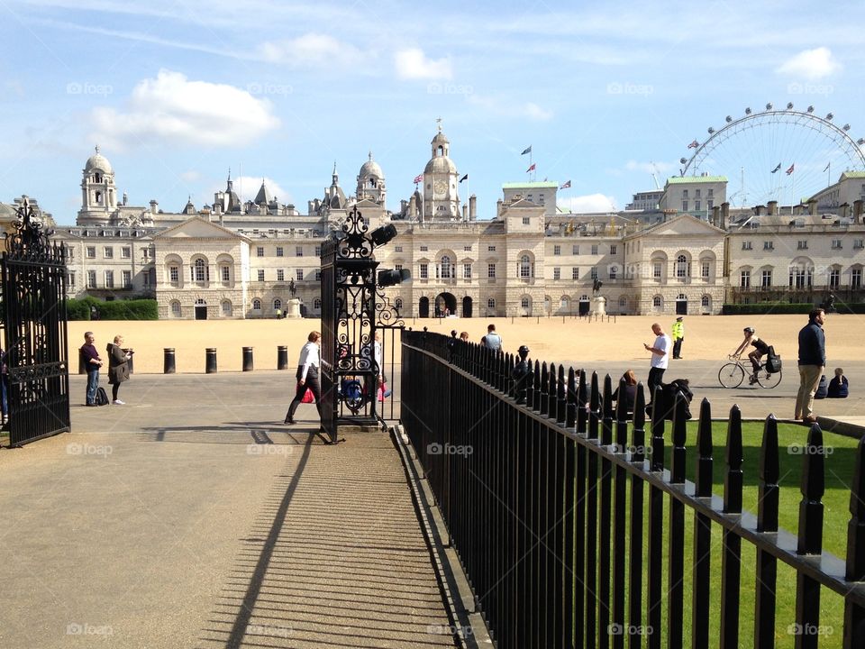 London's Horse gueards parade on
a sunny Spring day