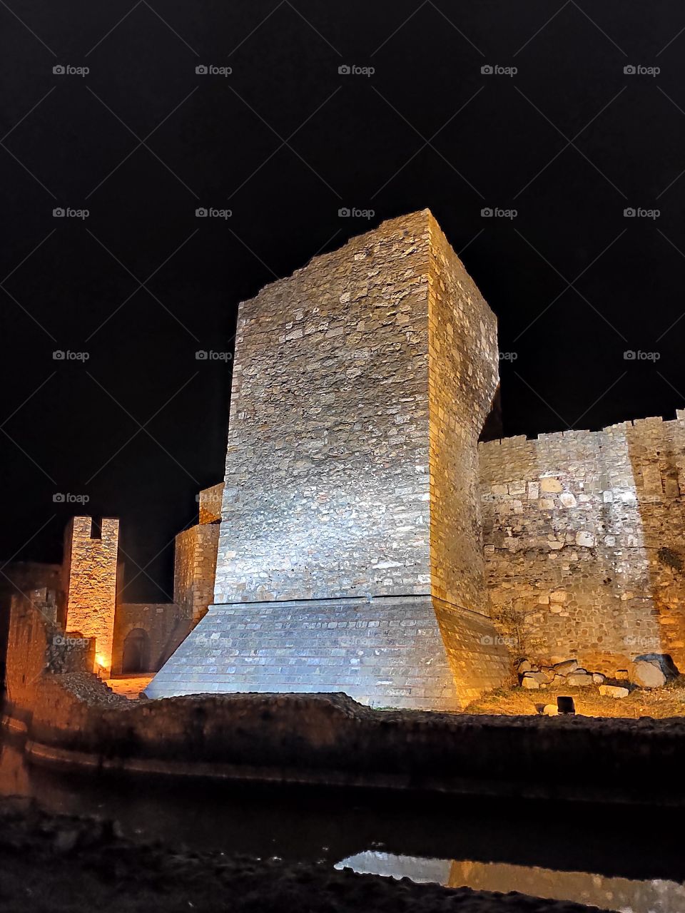 Smederevo Serbia by night tower in medieval fortress