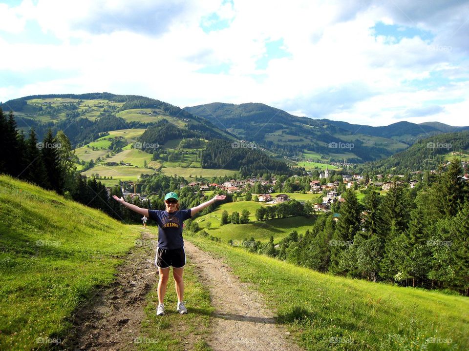 Hiking in Austria in the summer 