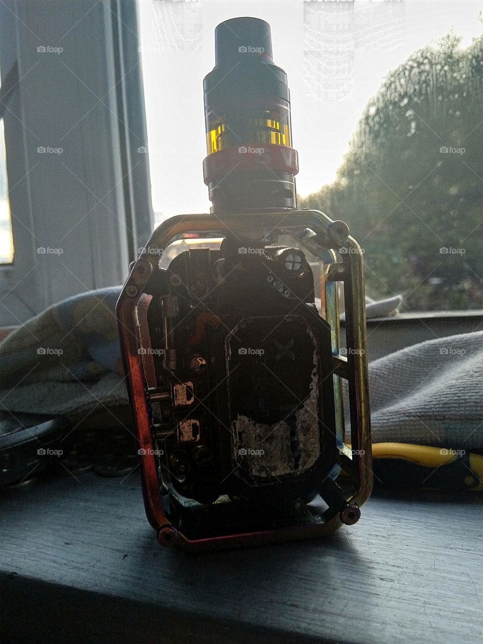 my aging vape in my window sill