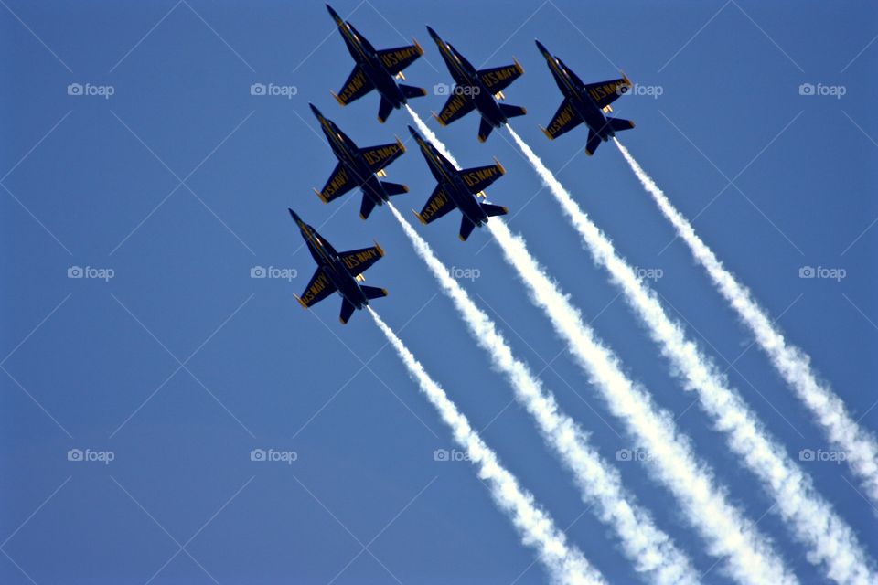 Blue Angels . Watching Fleet Week from a boat in the San Francisco Bay. 