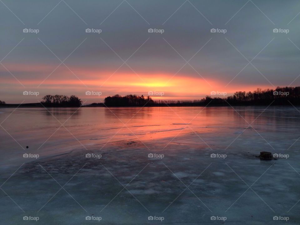 Frozen lake