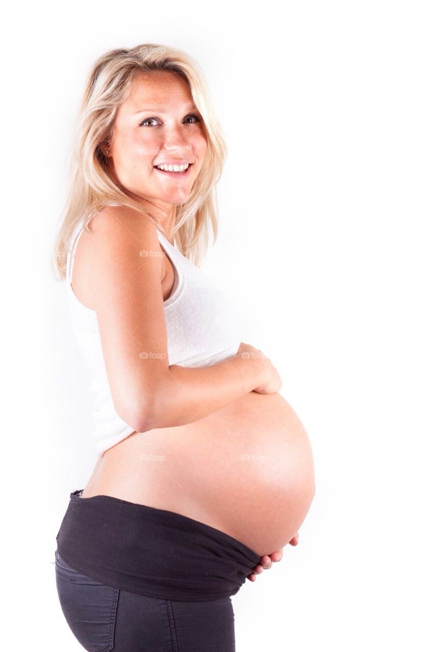 blonde girl pregnant