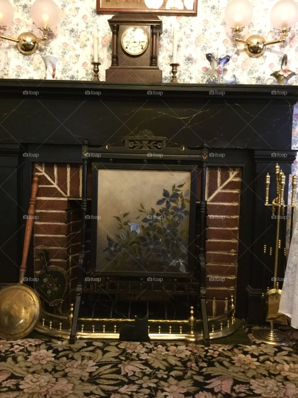 Fireplace at the Lizzie Borden house. 