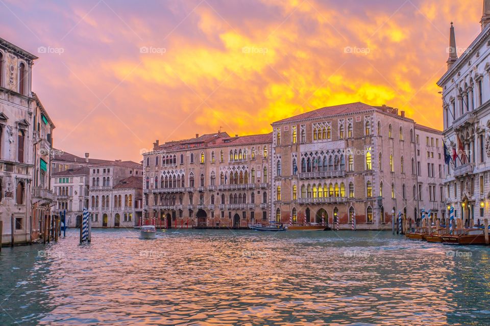 Venice Violet Sunset at the Canal Grande 
