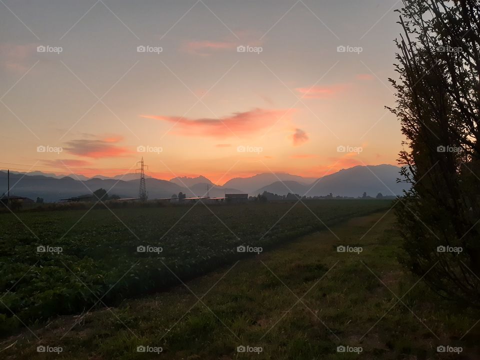 sunset in the country