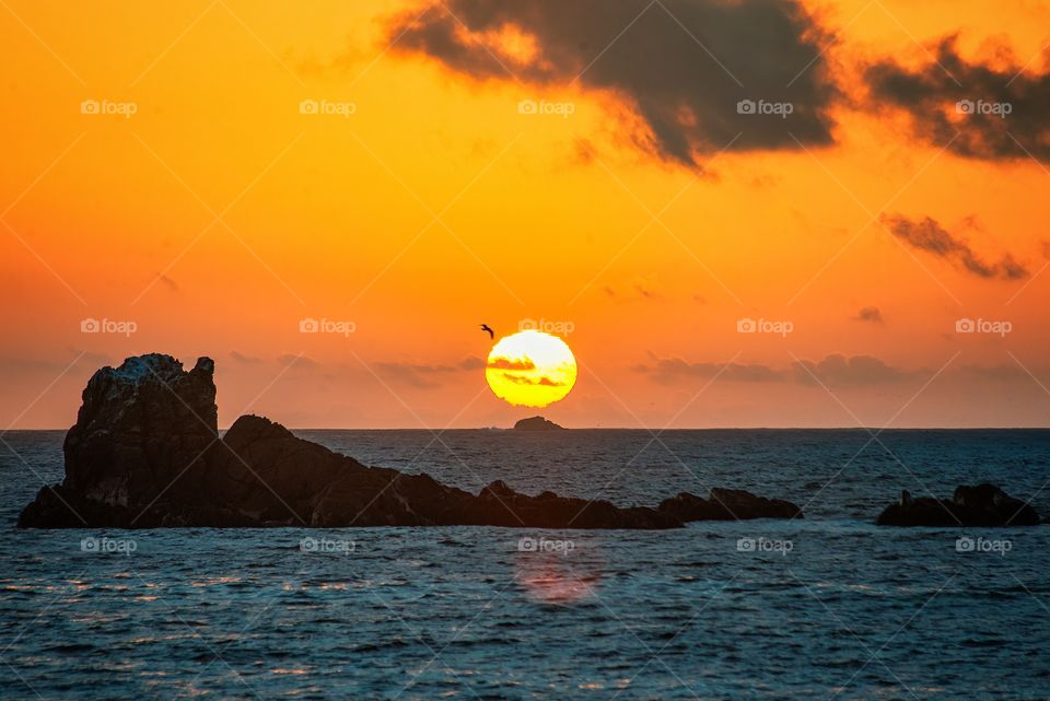 sunset on the coast