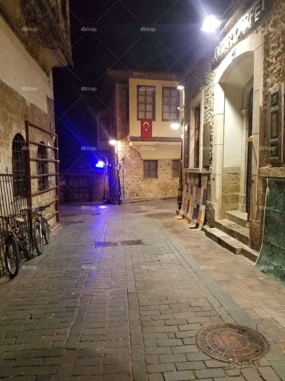 old street in old town antalya turkey