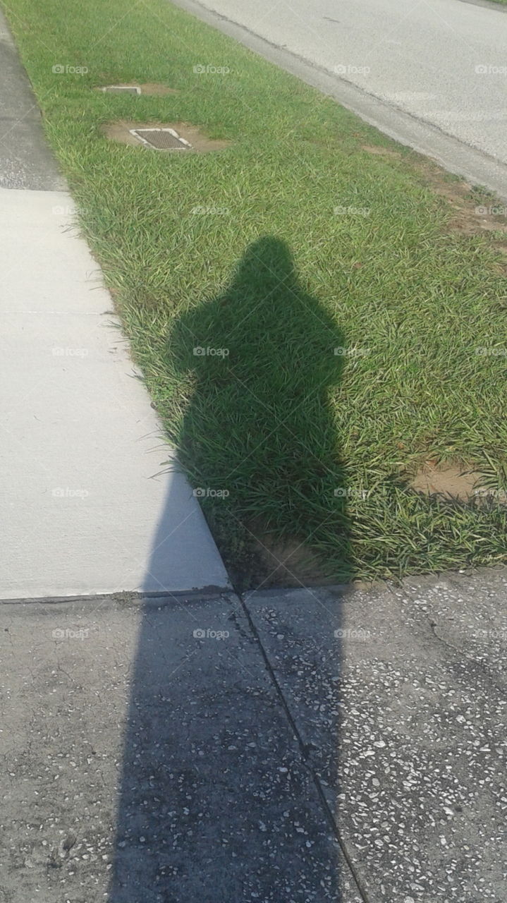Shadow Art. Took a pic of my shadow during my morning walk.